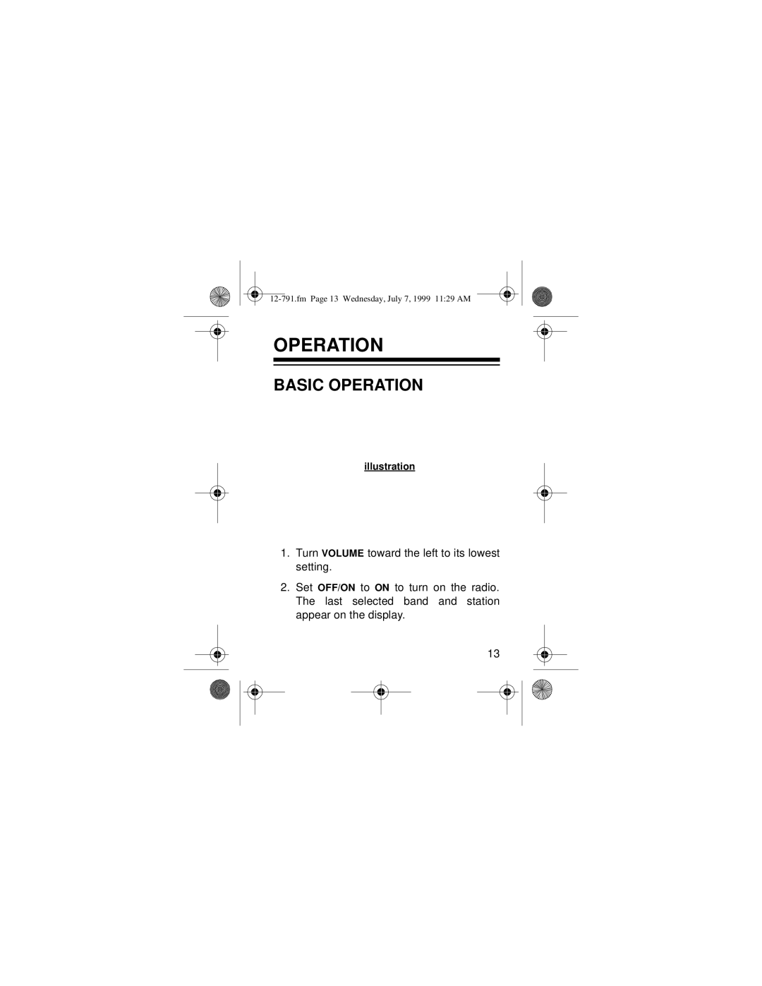 Radio Shack 12-791 owner manual Basic Operation 