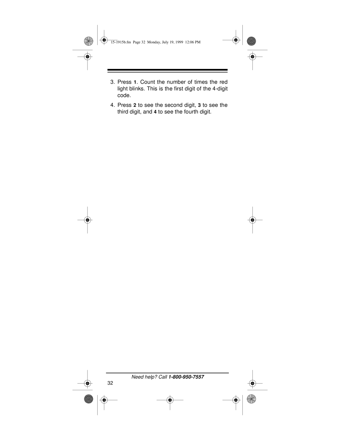 Radio Shack 15-1915B owner manual 15-1915b.fm Page 32 Monday, July 19, 1999 1206 PM 