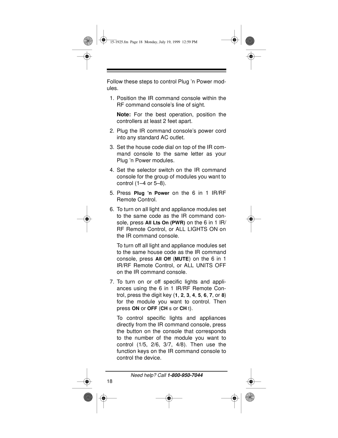 Radio Shack 15-1925 owner manual Fm Page 18 Monday, July 19, 1999 1259 PM 