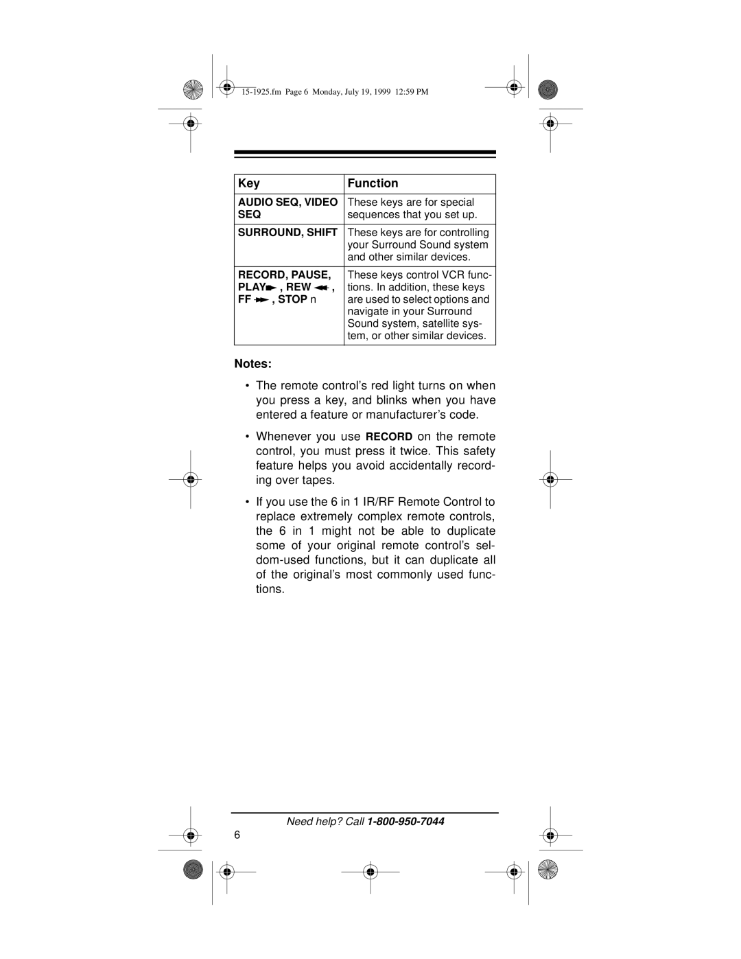 Radio Shack 15-1925 owner manual Seq 