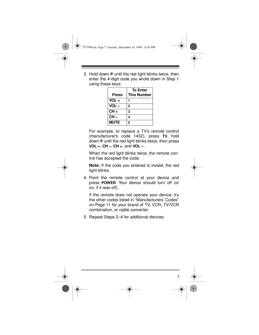 Radio Shack 15-1990 owner manual Vol + 