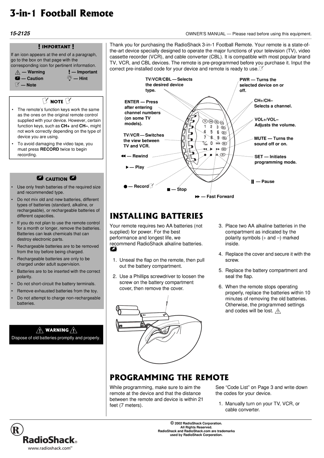 Radio Shack 15-2125 owner manual KP/3QQVDCNN4GOQVG, 2414#//+06*4/16 