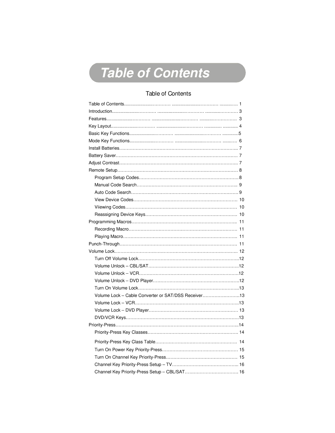 Radio Shack 15-2130 owner manual Table of Contents 