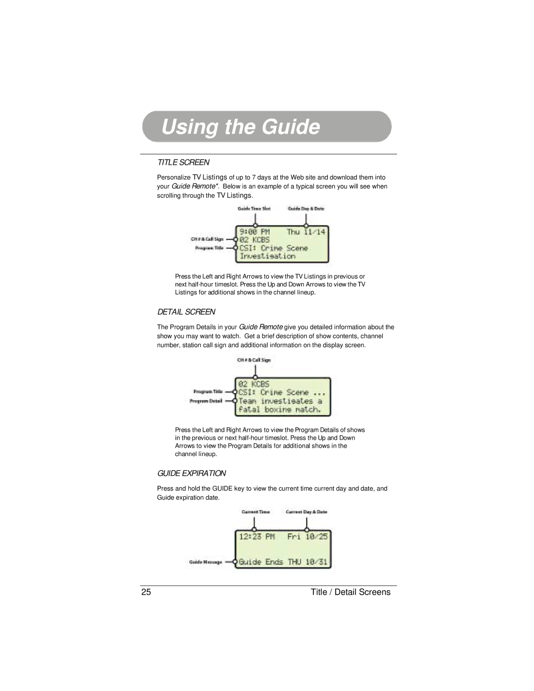 Radio Shack 15-2130 owner manual Title Screen 