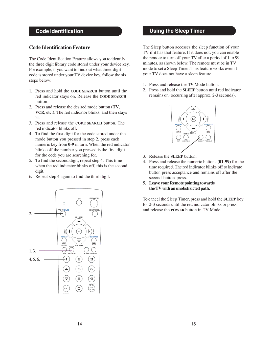 Radio Shack 15-2143 manual Code Identification Feature, Using the Sleep Timer 