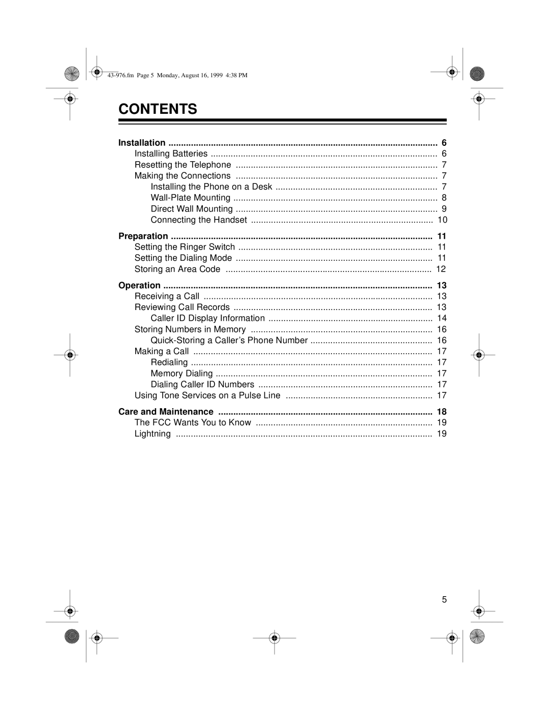 Radio Shack 1500 owner manual Contents 