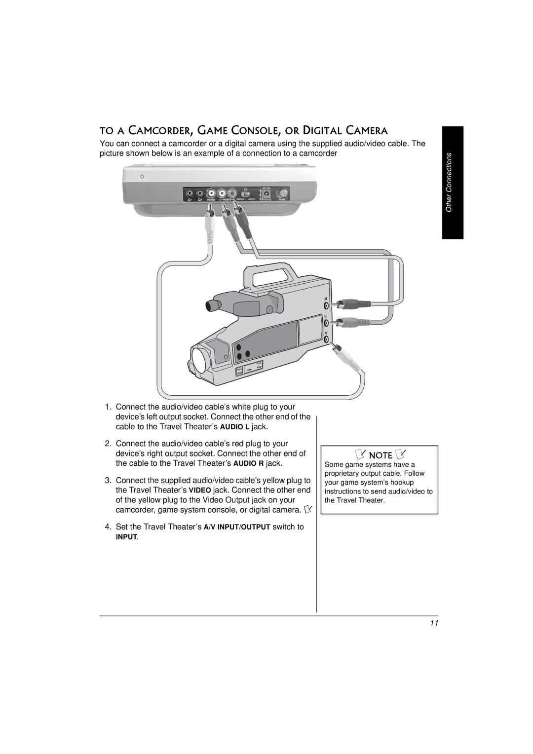 Radio Shack 16-3314 owner manual To a CAMCORDER, Game CONSOLE, or Digital Camera, Input 