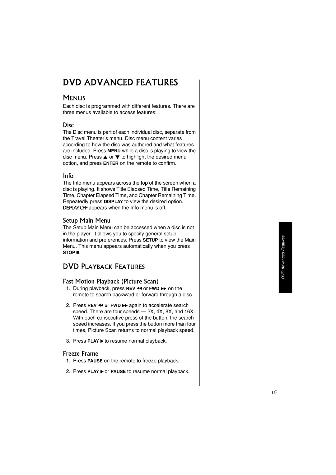 Radio Shack 16-3314 owner manual DVD Advanced Features 