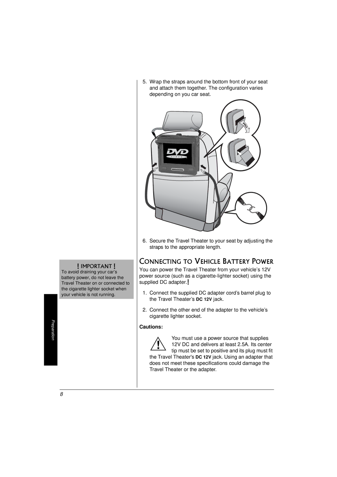 Radio Shack 16-3314 owner manual Connecting to Vehicle Battery Power 