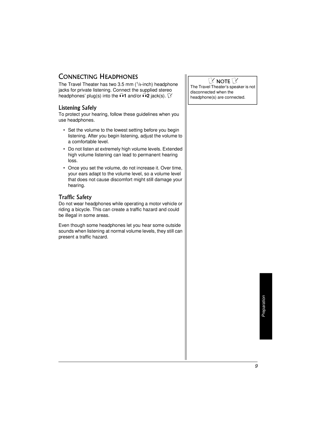 Radio Shack 16-3314 owner manual Listening Safely, Traffic Safety, Connecting Headphones 