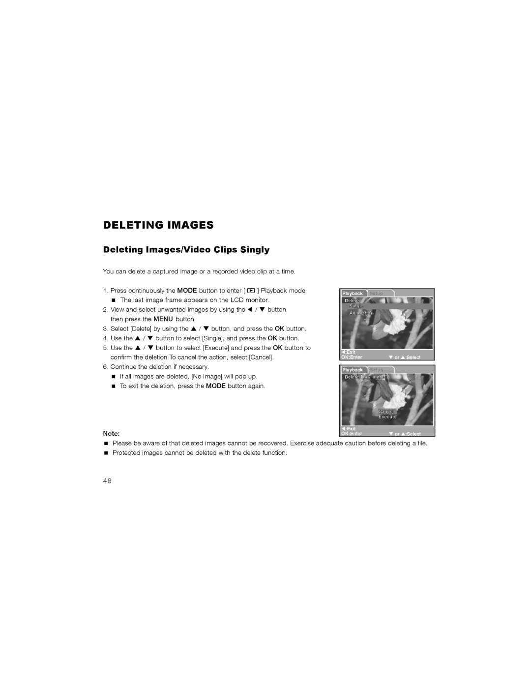 Radio Shack 16-3869 manual Deleting Images 