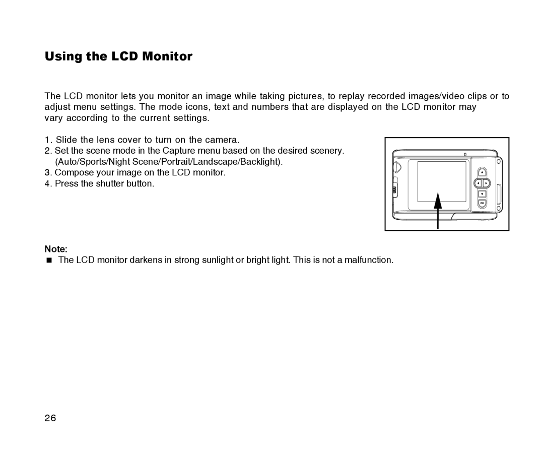 Radio Shack 16-3898 quick start Using the LCD Monitor 