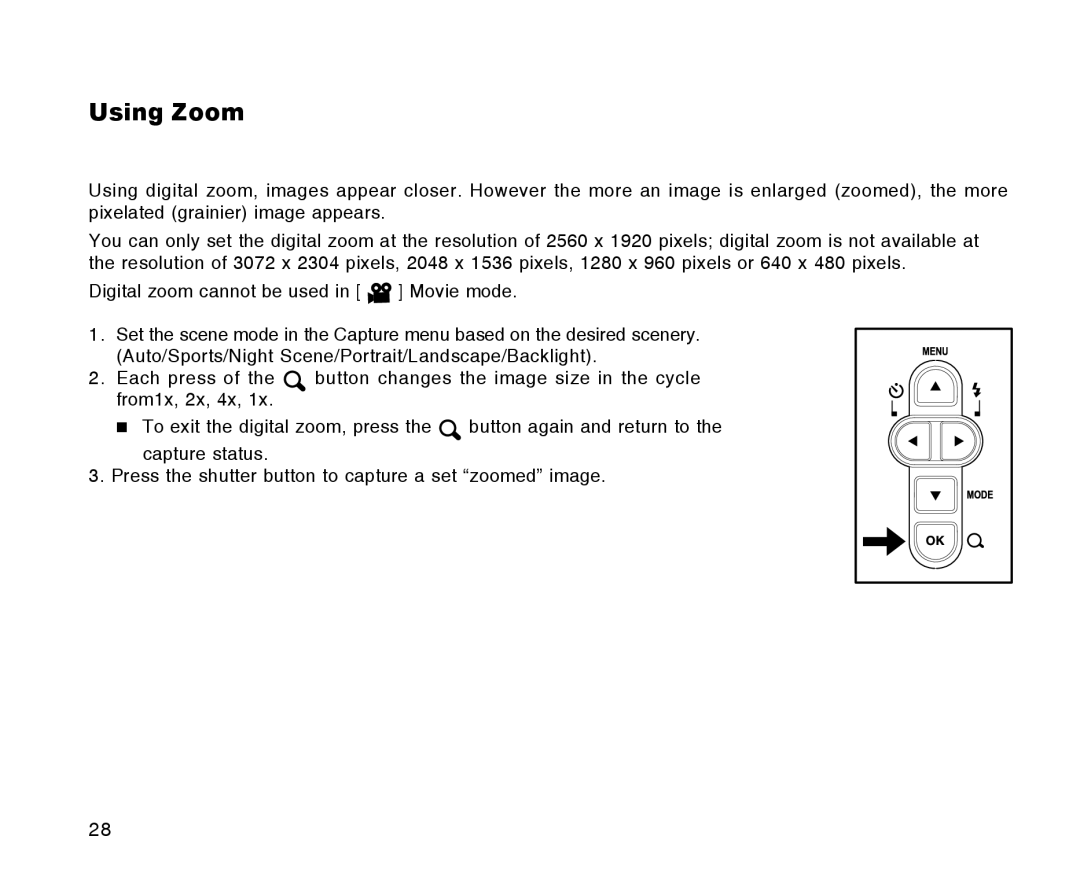 Radio Shack 16-3898 quick start Using Zoom 