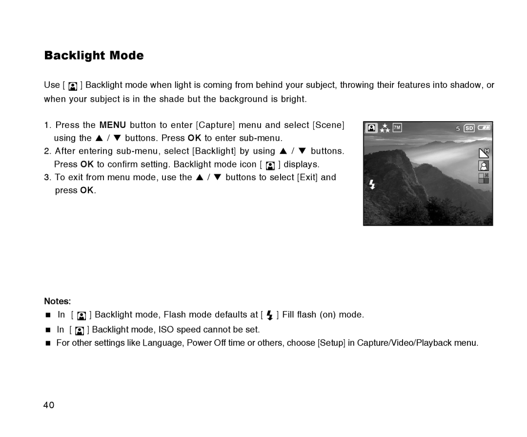 Radio Shack 16-3898 quick start Backlight Mode 