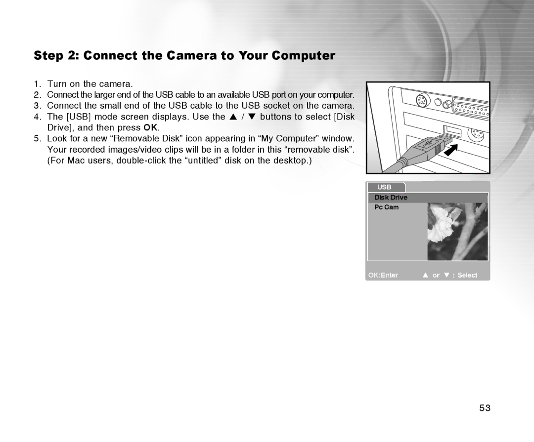 Radio Shack 16-3898 quick start Connect the Camera to Your Computer 