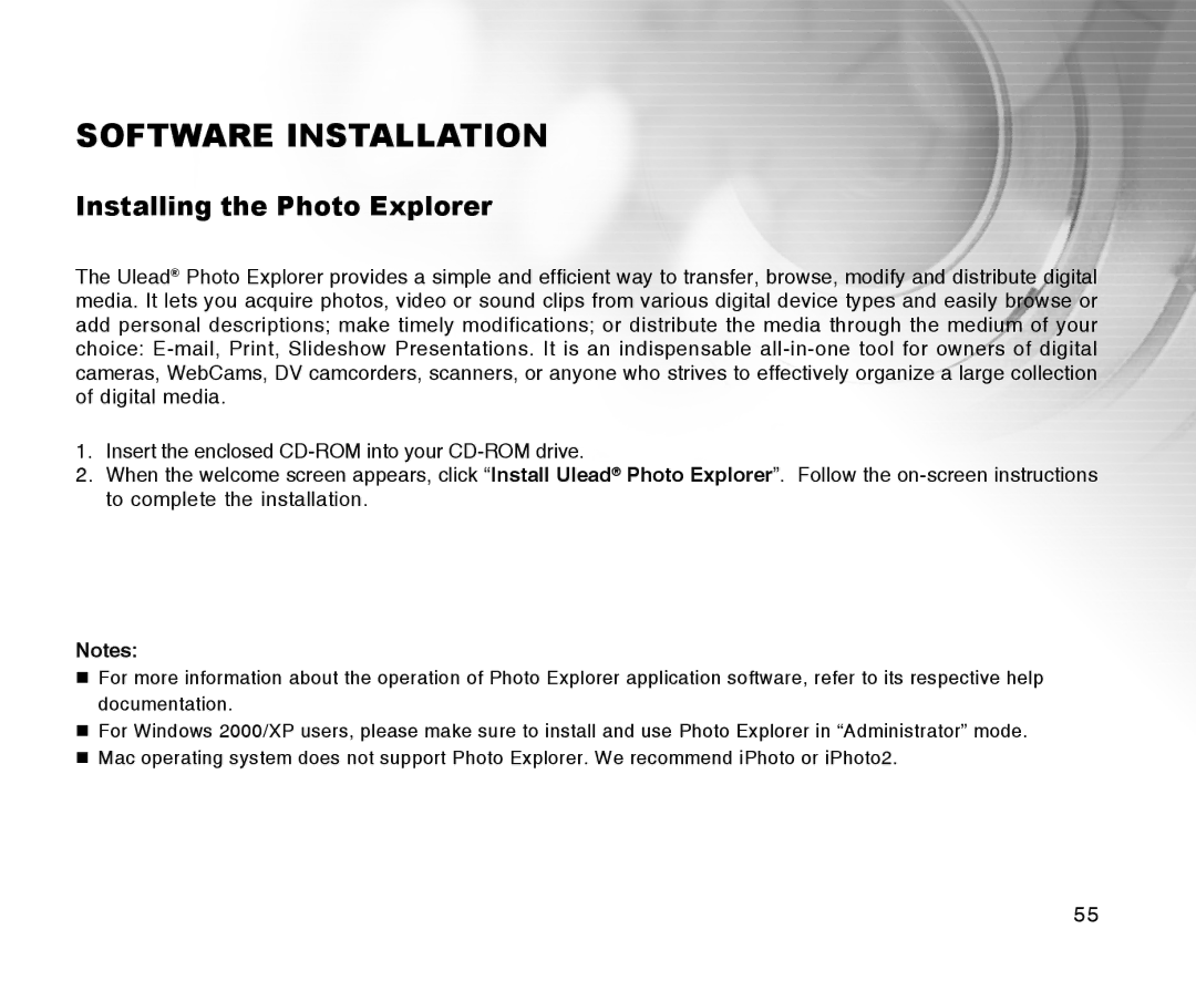 Radio Shack 16-3898 quick start Software Installation, Installing the Photo Explorer 