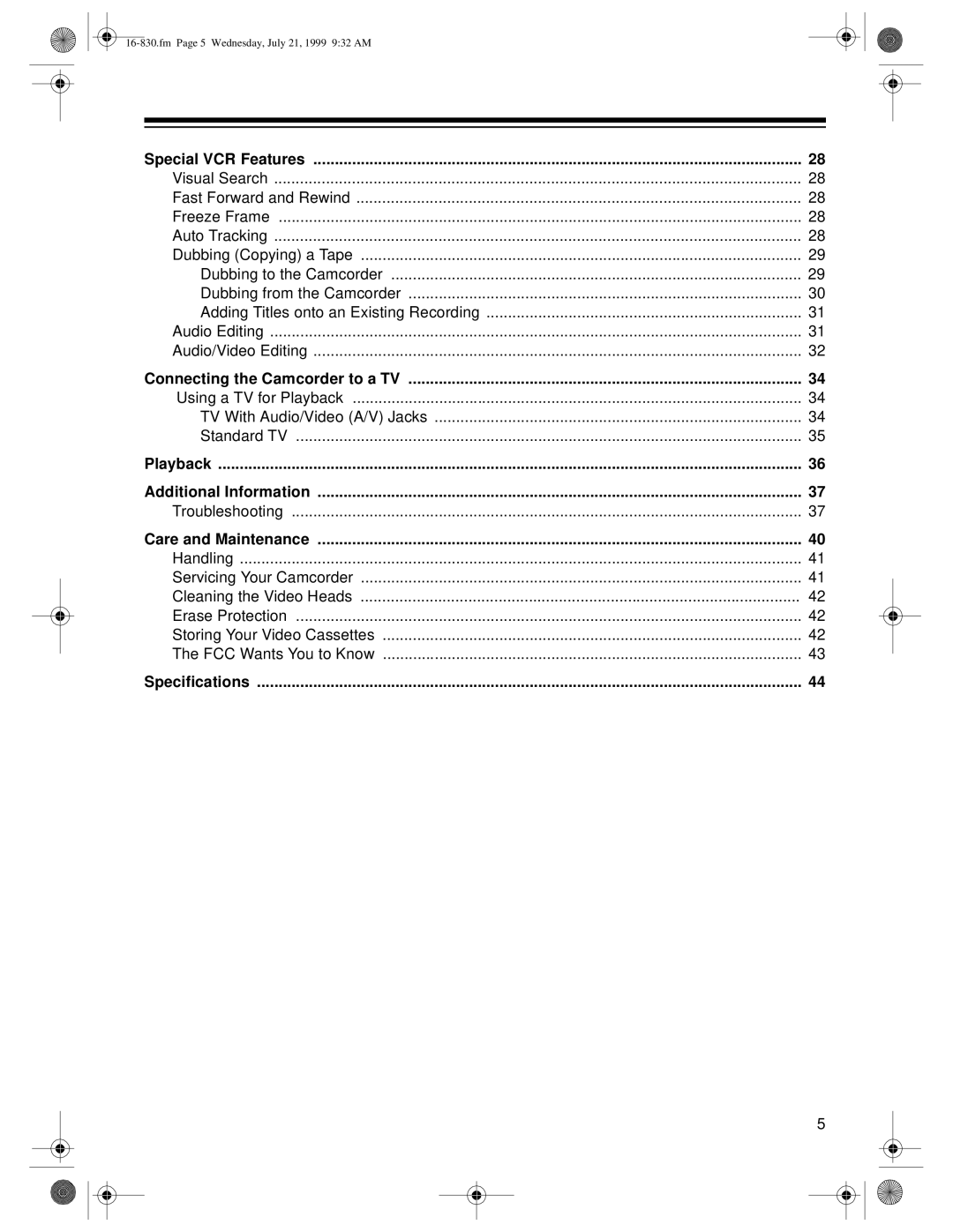 Radio Shack 16-830 owner manual Servicing Your Camcorder 