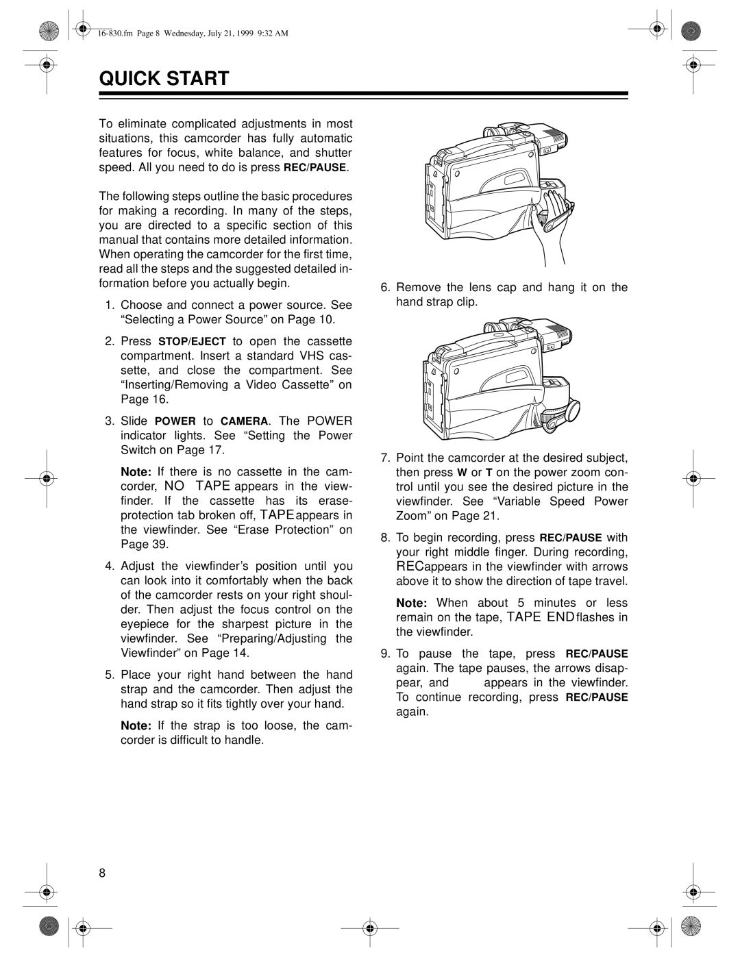 Radio Shack 16-830 owner manual Quick Start 