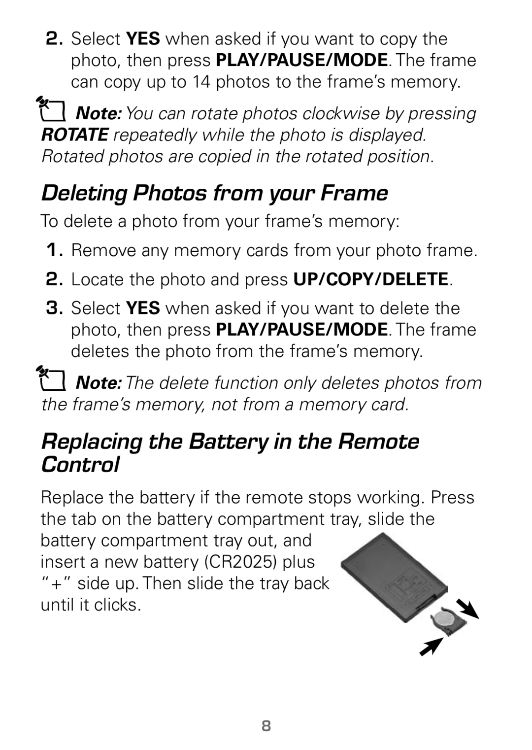 Radio Shack 16-953 manual Deleting Photos from your Frame 