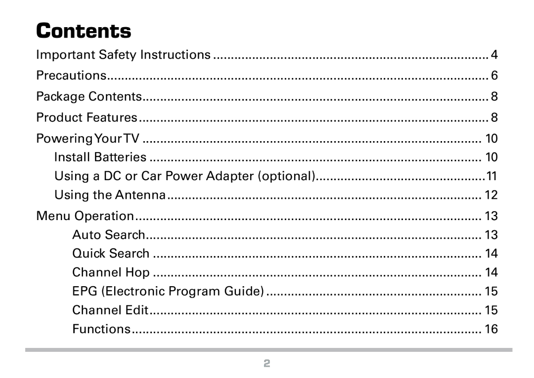 Radio Shack 16-972 manual Contents 