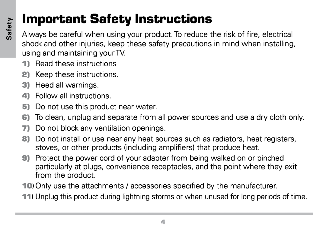 Radio Shack 16-972 manual Important Safety Instructions 