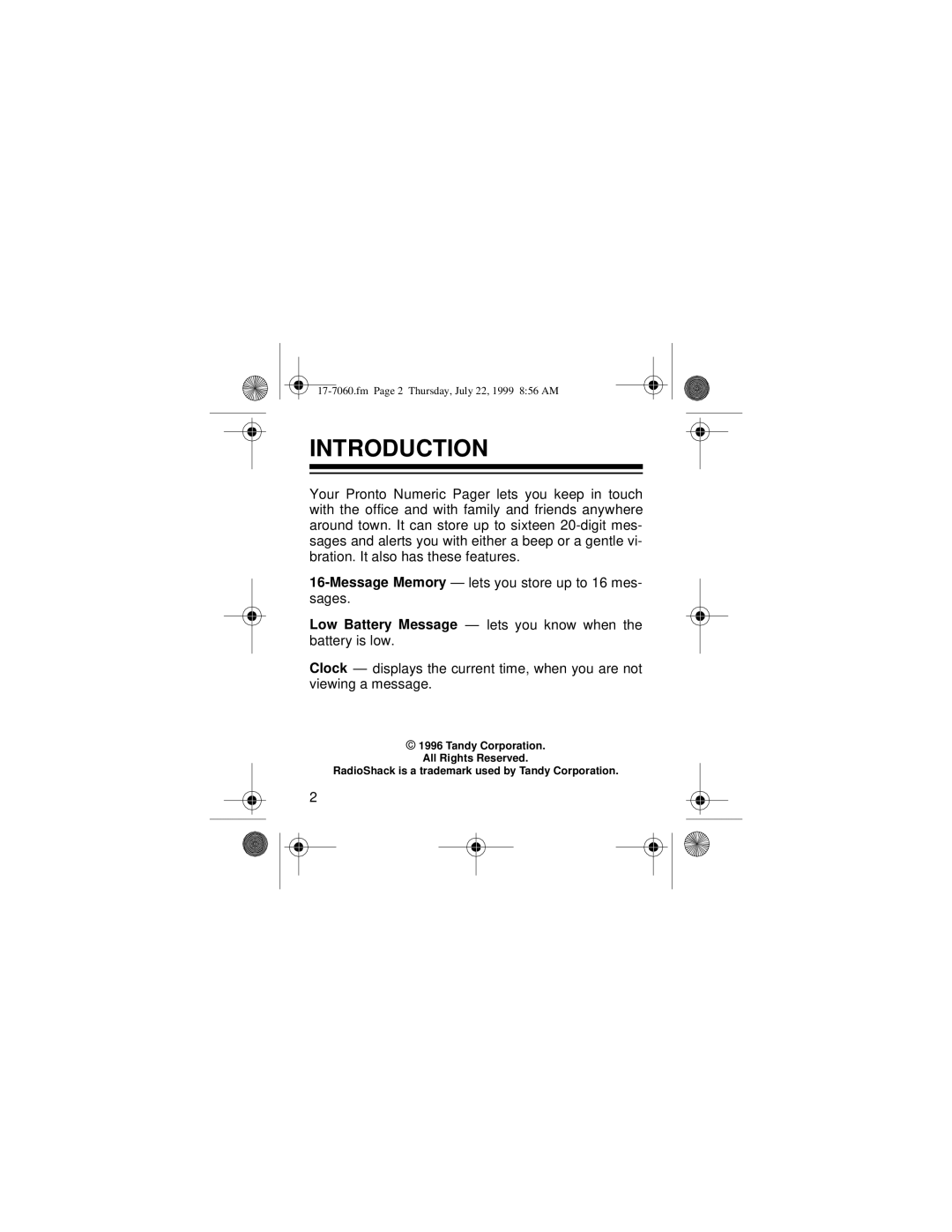 Radio Shack 17-7040, 17-7060 owner manual Introduction 