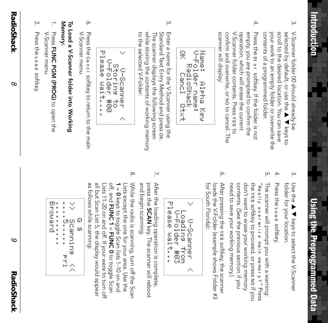 Radio Shack 20-197, 20-106 manual Using the Preprogrammed Data 