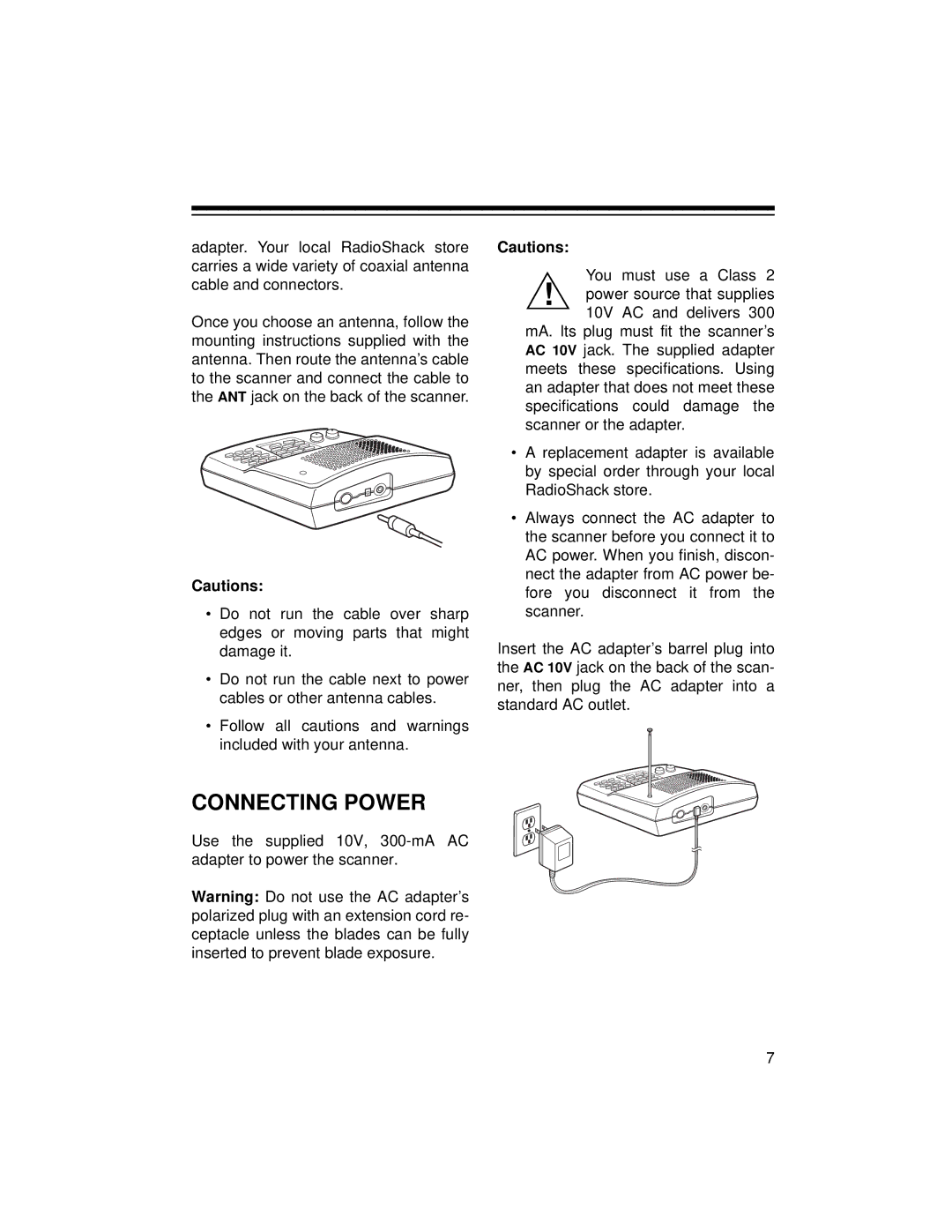 Radio Shack 20-422 owner manual Connecting Power 