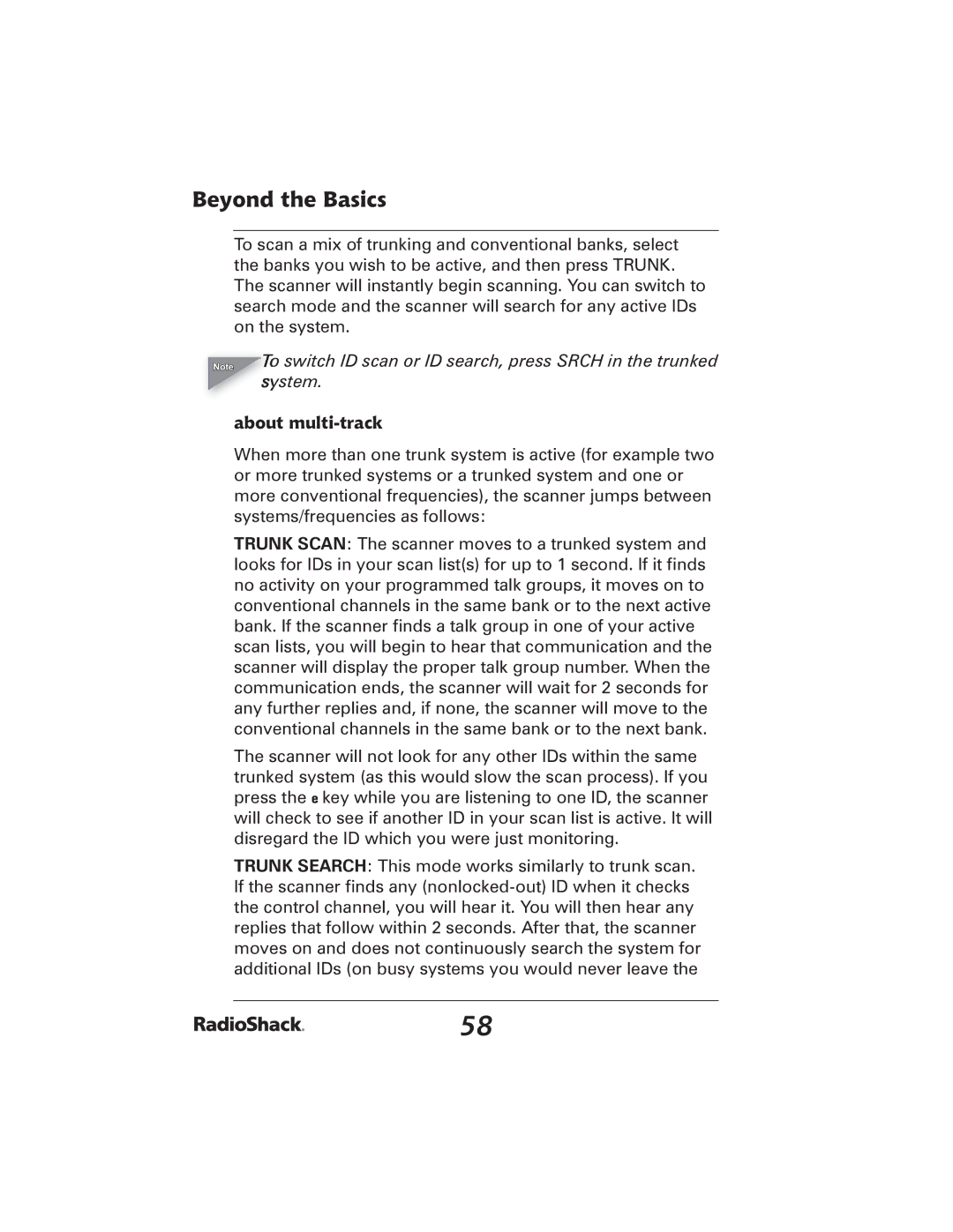 Radio Shack 20-426 manual About multi-track 