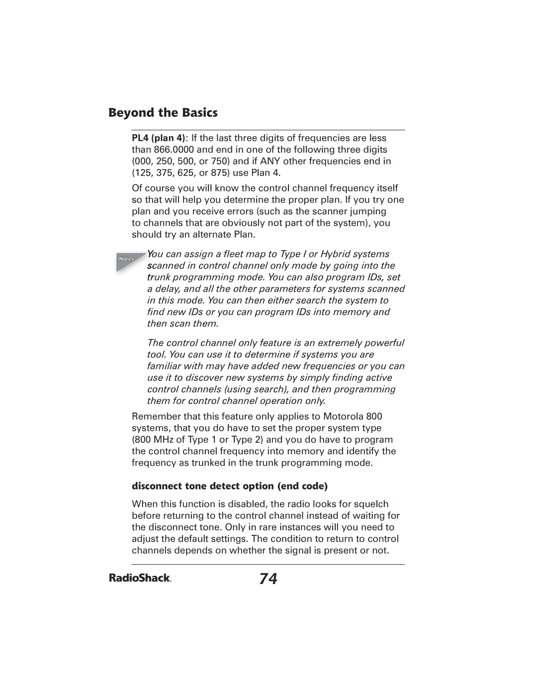 Radio Shack 20-426 manual Disconnect tone detect option end code 