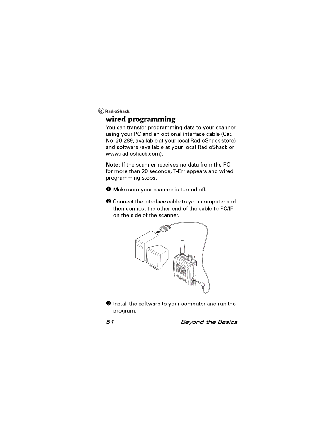 Radio Shack 20-501 manual Wired programming 