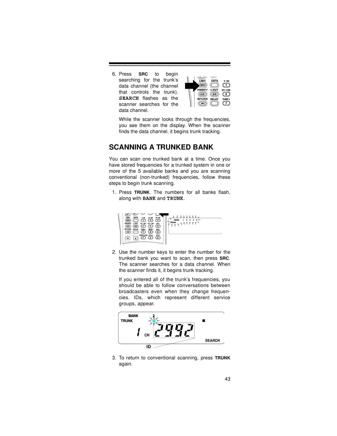 Radio Shack 20-521 owner manual Scanning a Trunked Bank 