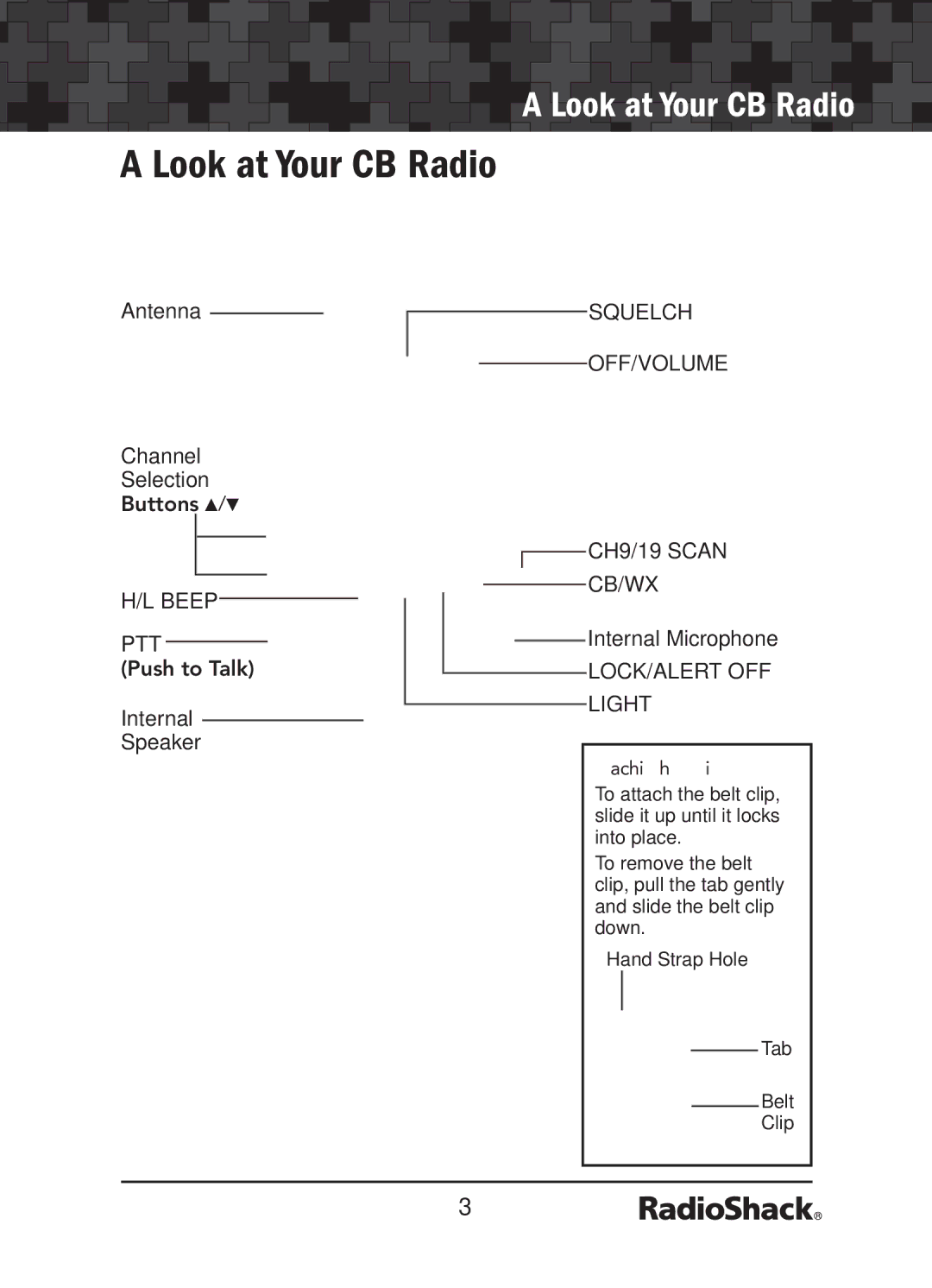 Radio Shack 21-1679 manual Look at Your CB Radio, LOCK/ALERT OFF Light 