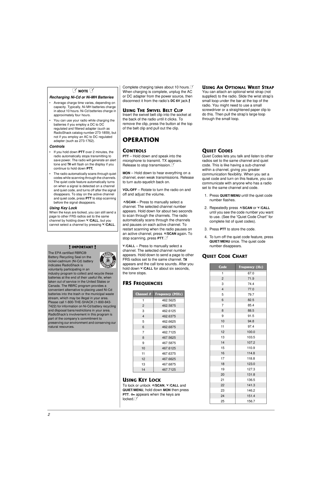 Radio Shack 21-1864 owner manual 124#6+10 