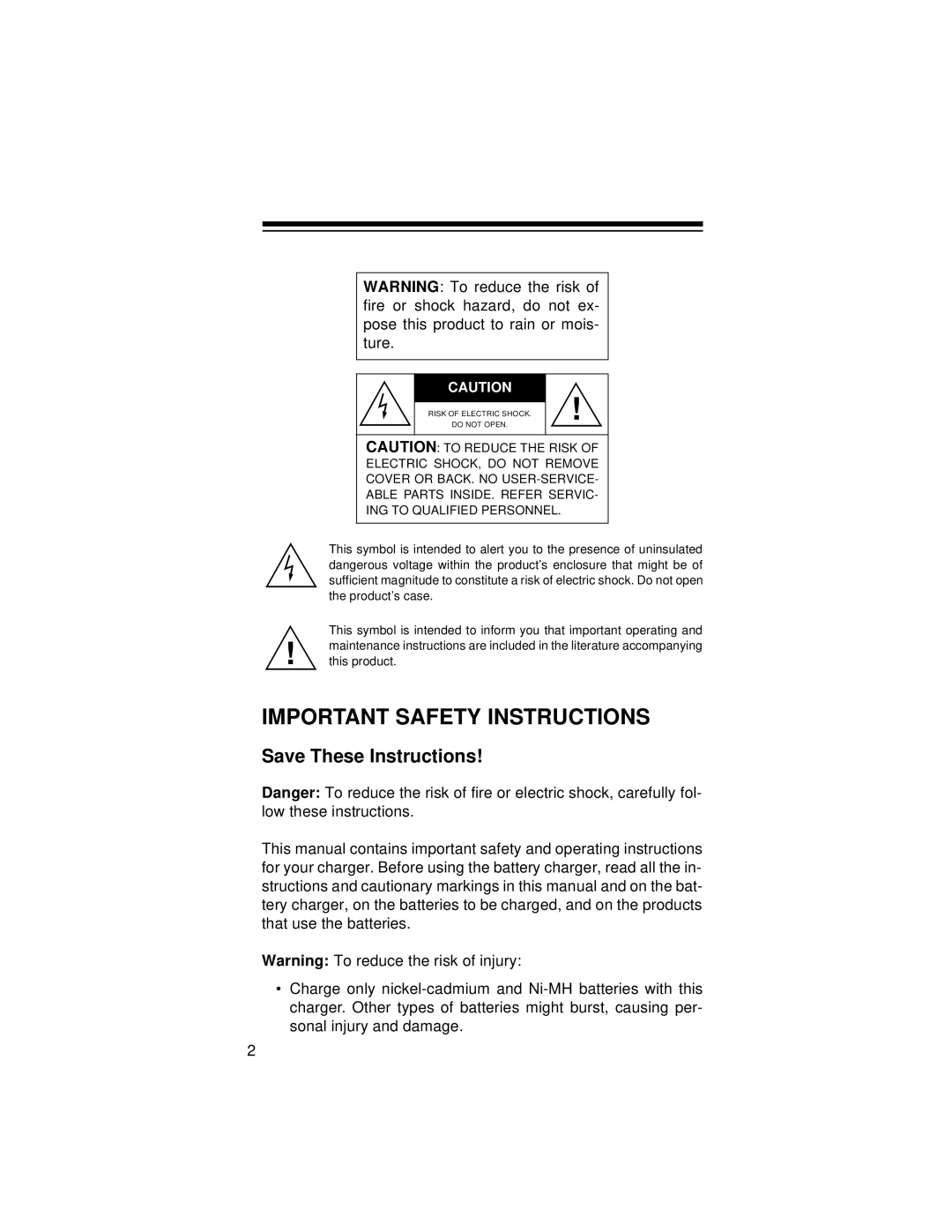 Radio Shack 23-419 manual Important Safety Instructions 