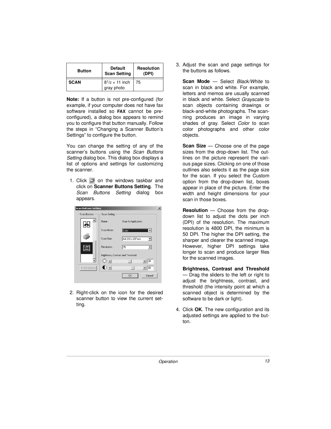 Radio Shack 25-3053 owner manual Brightness, Contrast and Threshold 