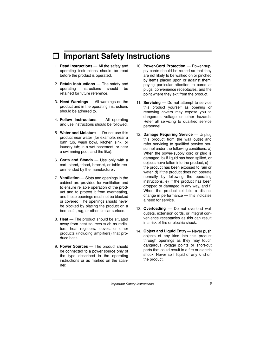 Radio Shack 25-3053 owner manual Important Safety Instructions 