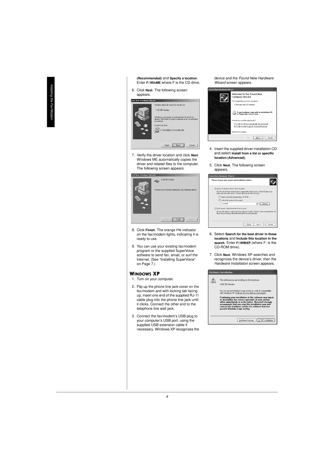 Radio Shack 25-3090 owner manual +0&1952, Device and the Found New Hardware Wizard screen appears 