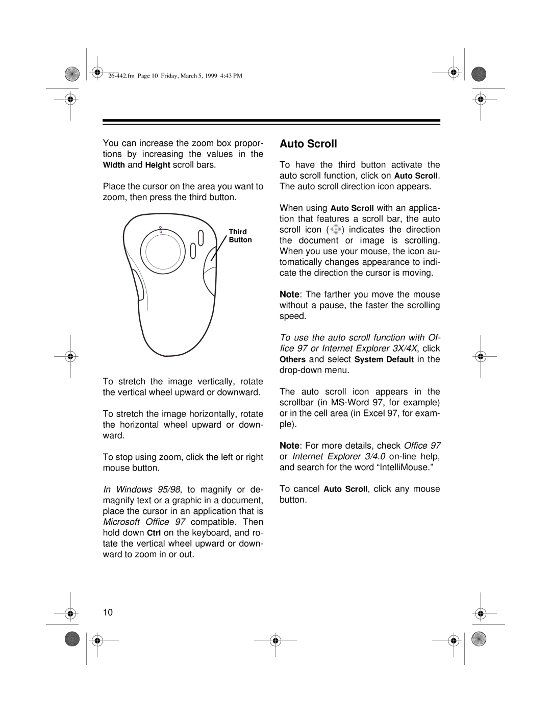 Radio Shack 26-442 owner manual Auto Scroll 