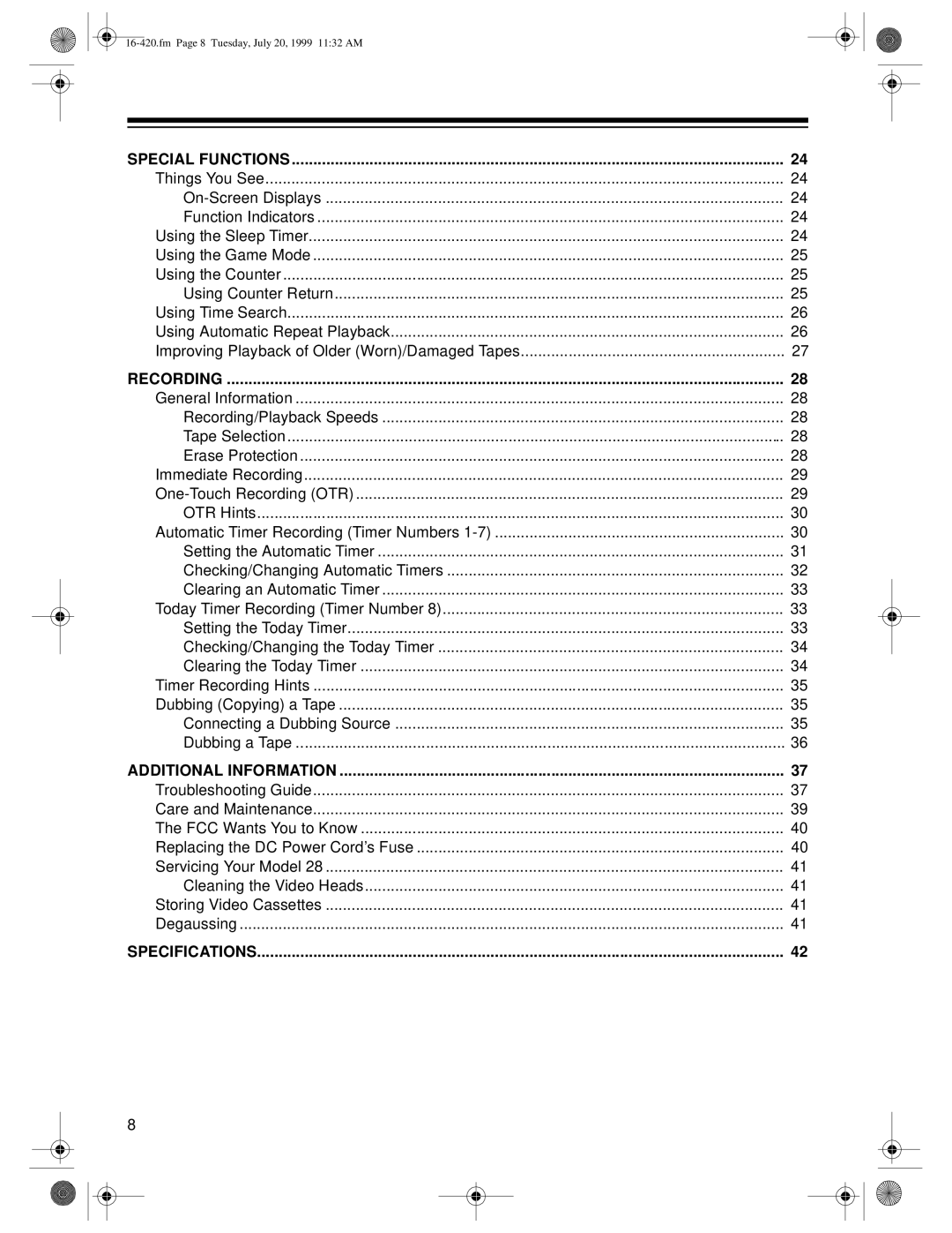 Radio Shack 28 owner manual On-Screen Displays Function Indicators 