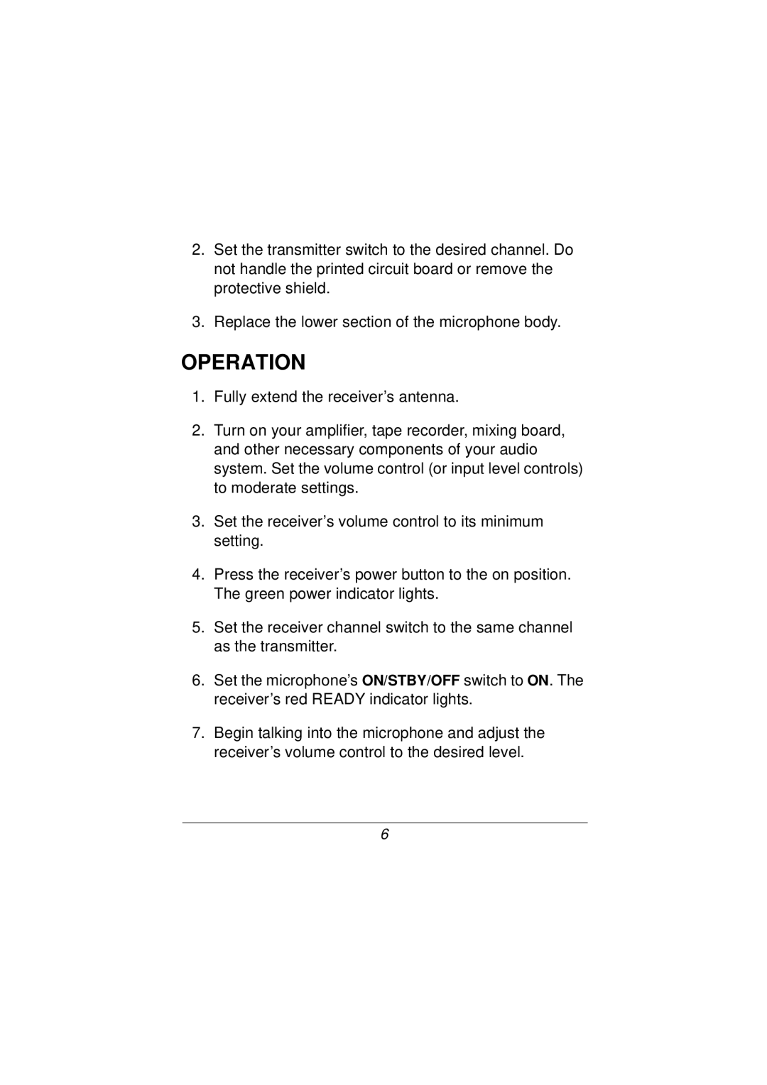 Radio Shack 32-1230A specifications Operation 