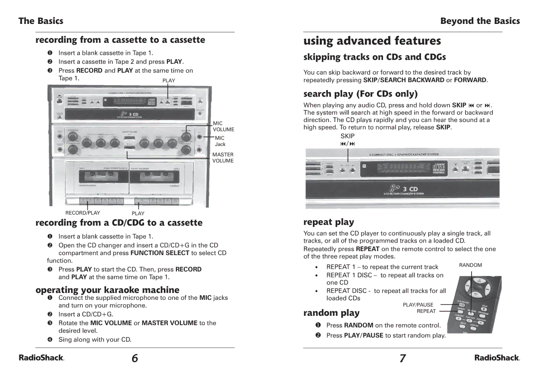 Radio Shack 32-3043 manual Using advanced features 