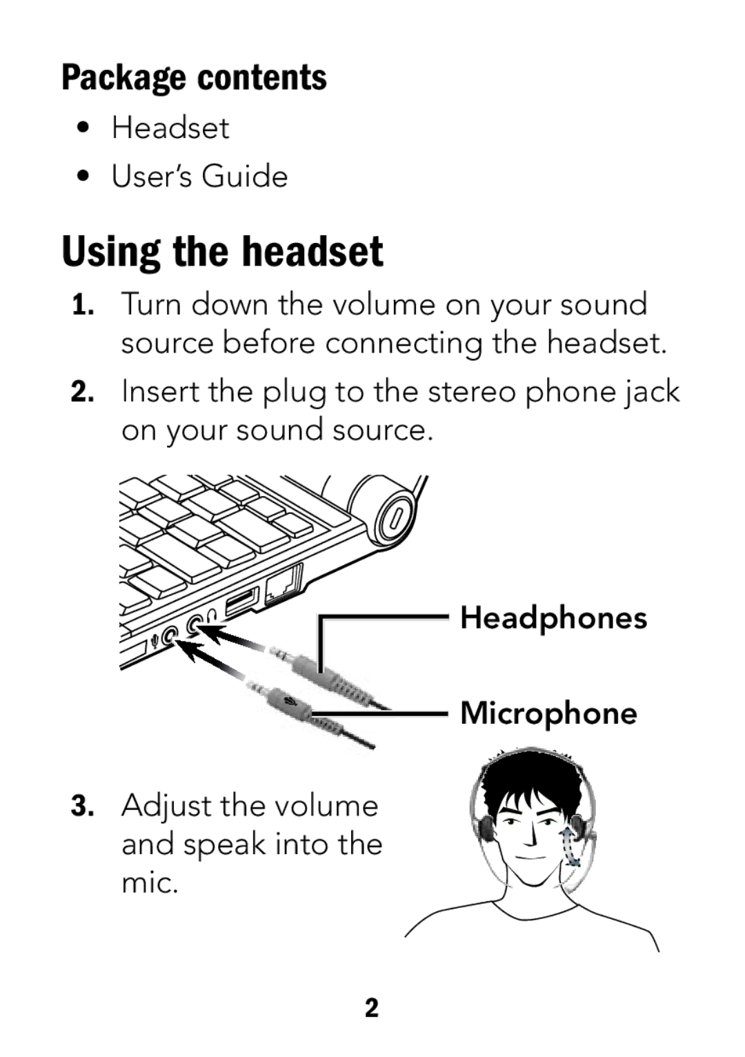 Radio Shack 33-1187 manual Using the headset 