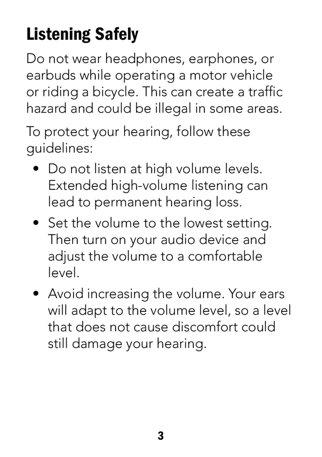 Radio Shack 33-1187 manual Listening Safely 