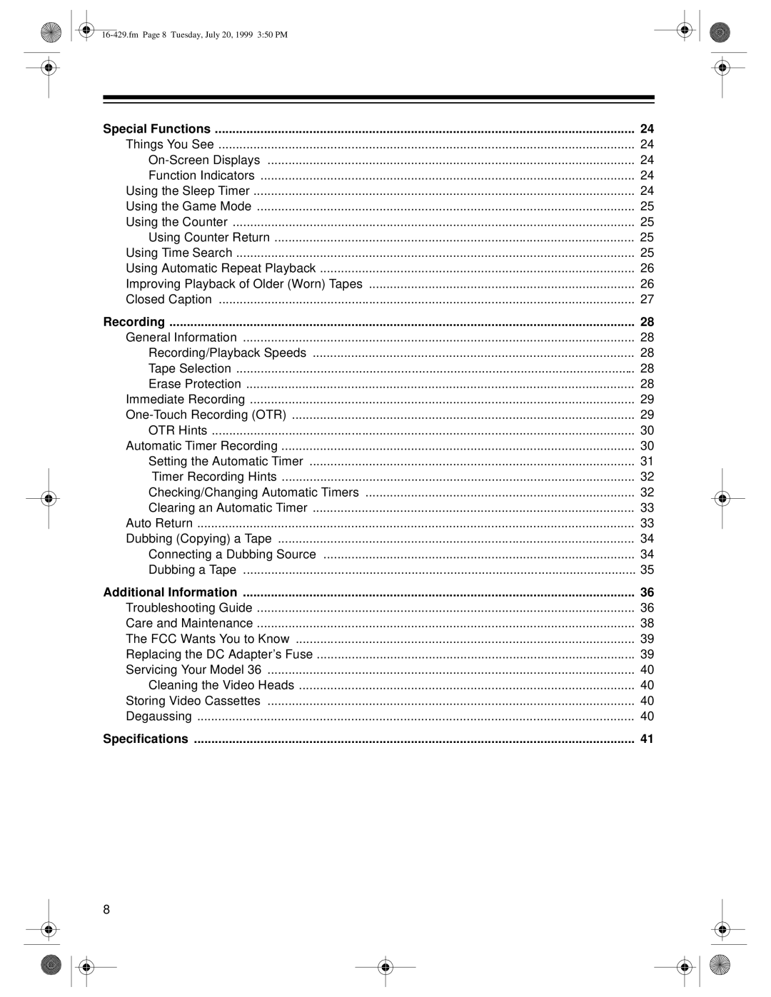 Radio Shack 36 owner manual On-Screen Displays Function Indicators 