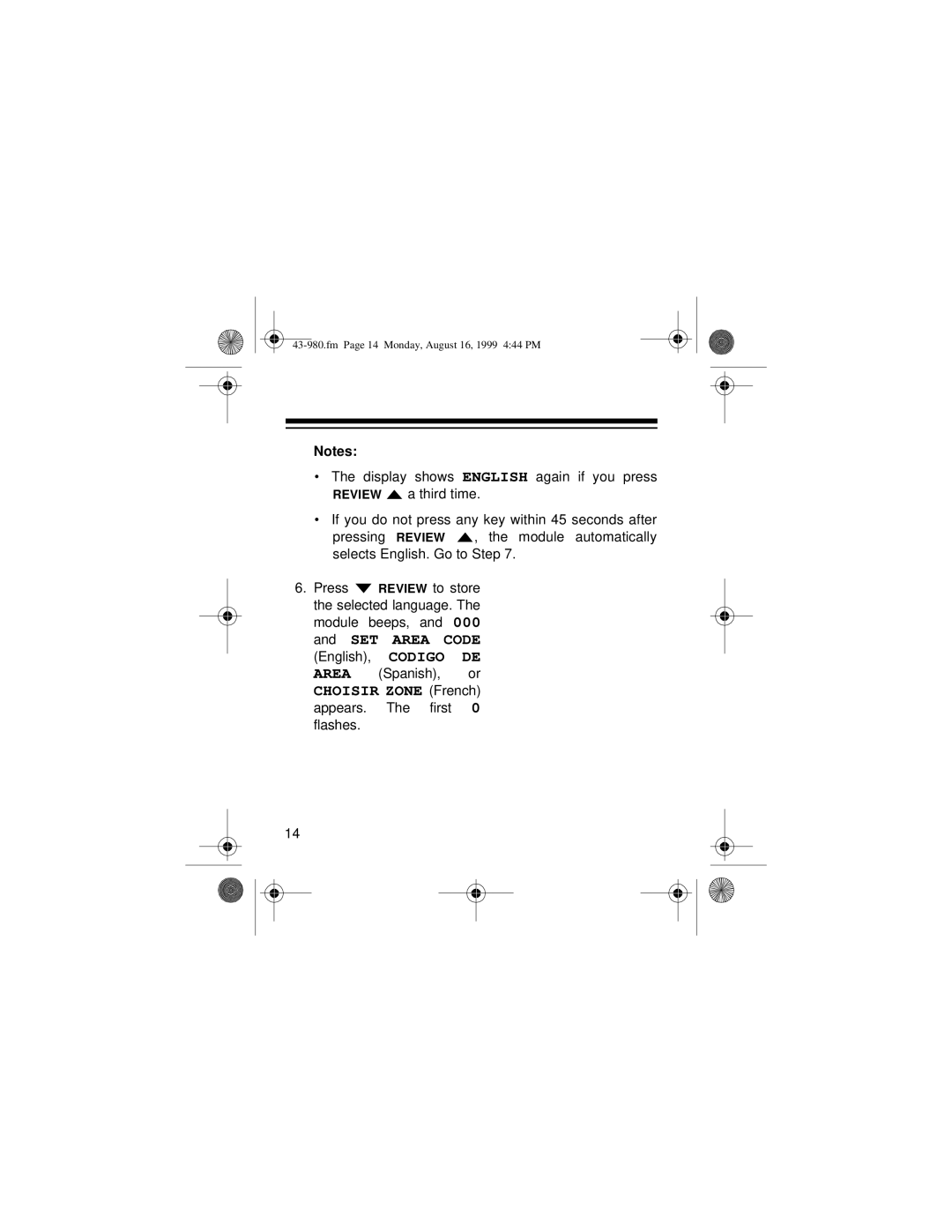 Radio Shack 360 owner manual Fm Page 14 Monday, August 16, 1999 444 PM 