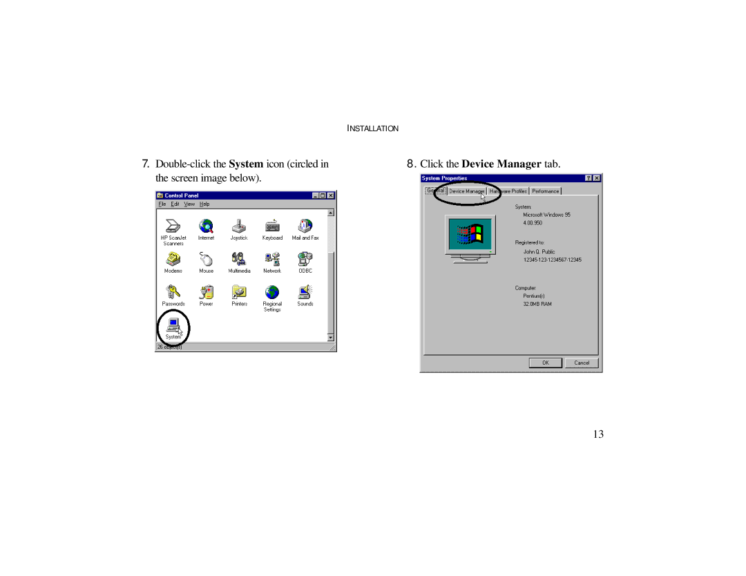 Radio Shack 3Com Bigpicture operating instructions Click the Device Manager tab 