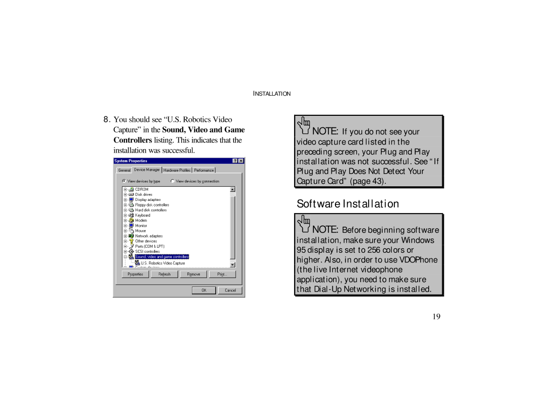 Radio Shack 3Com Bigpicture operating instructions Software Installation 