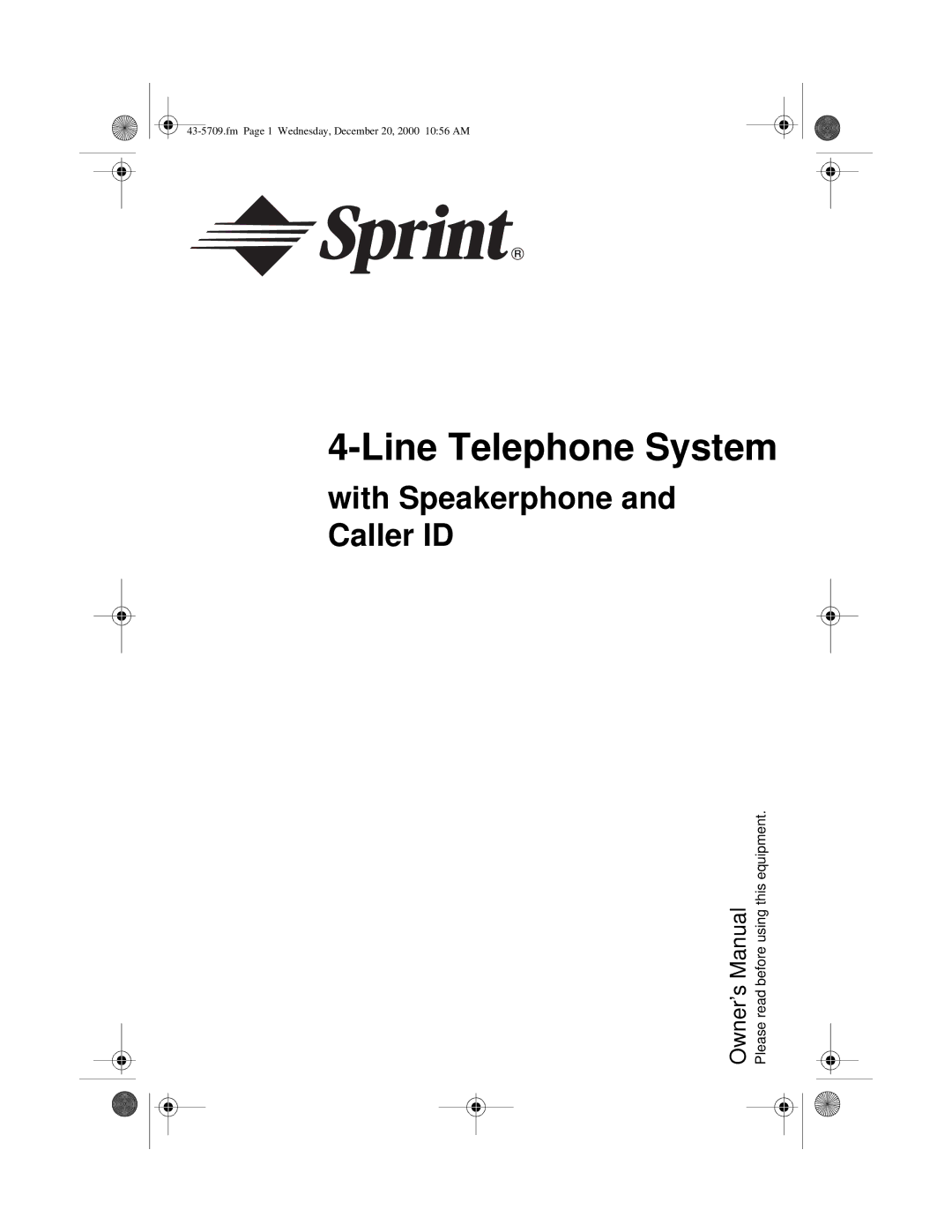 Radio Shack 4-Line Telephone System with Speakerphone and Caller ID owner manual 