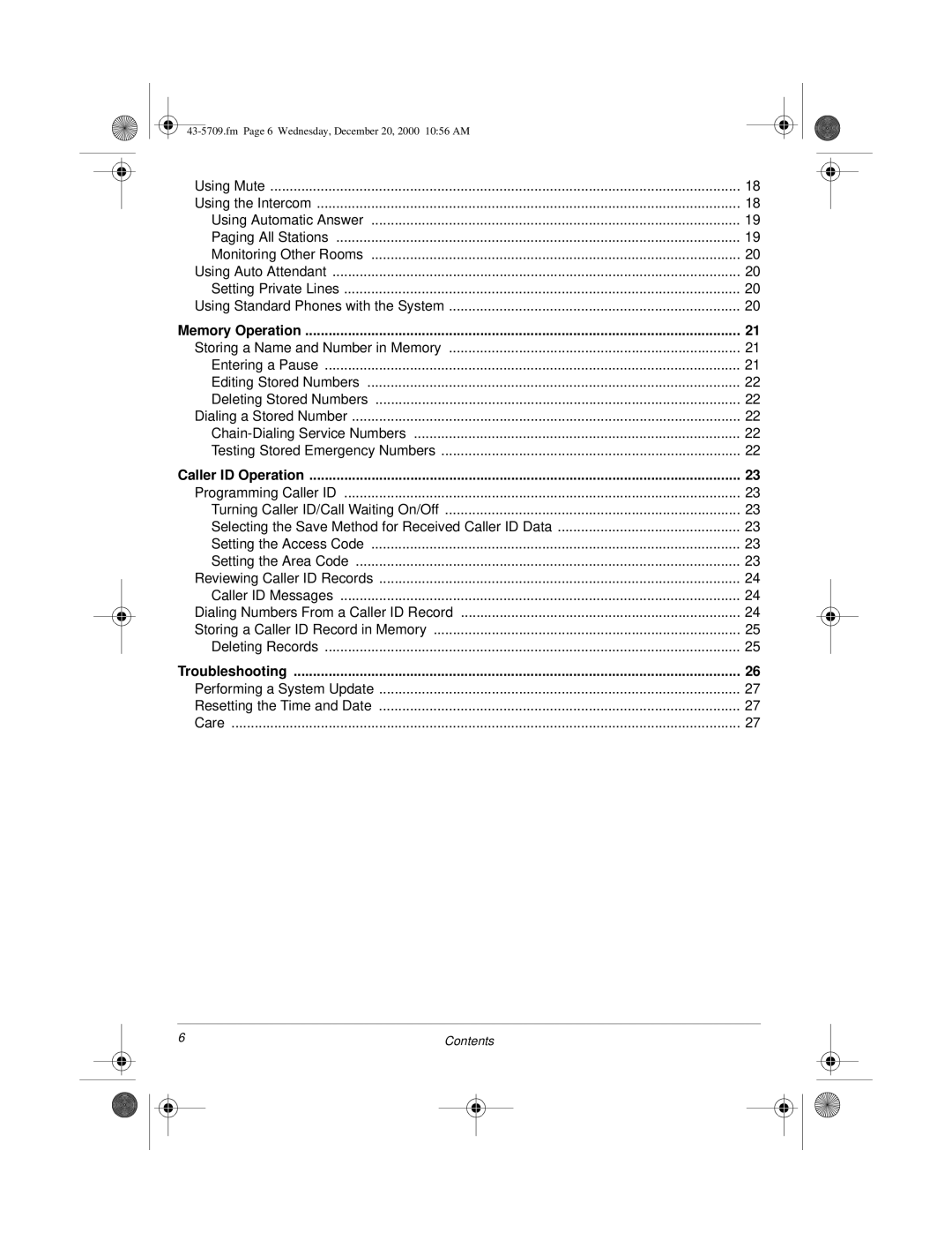 Radio Shack 4-Line Telephone System with Speakerphone and Caller ID owner manual Memory Operation 